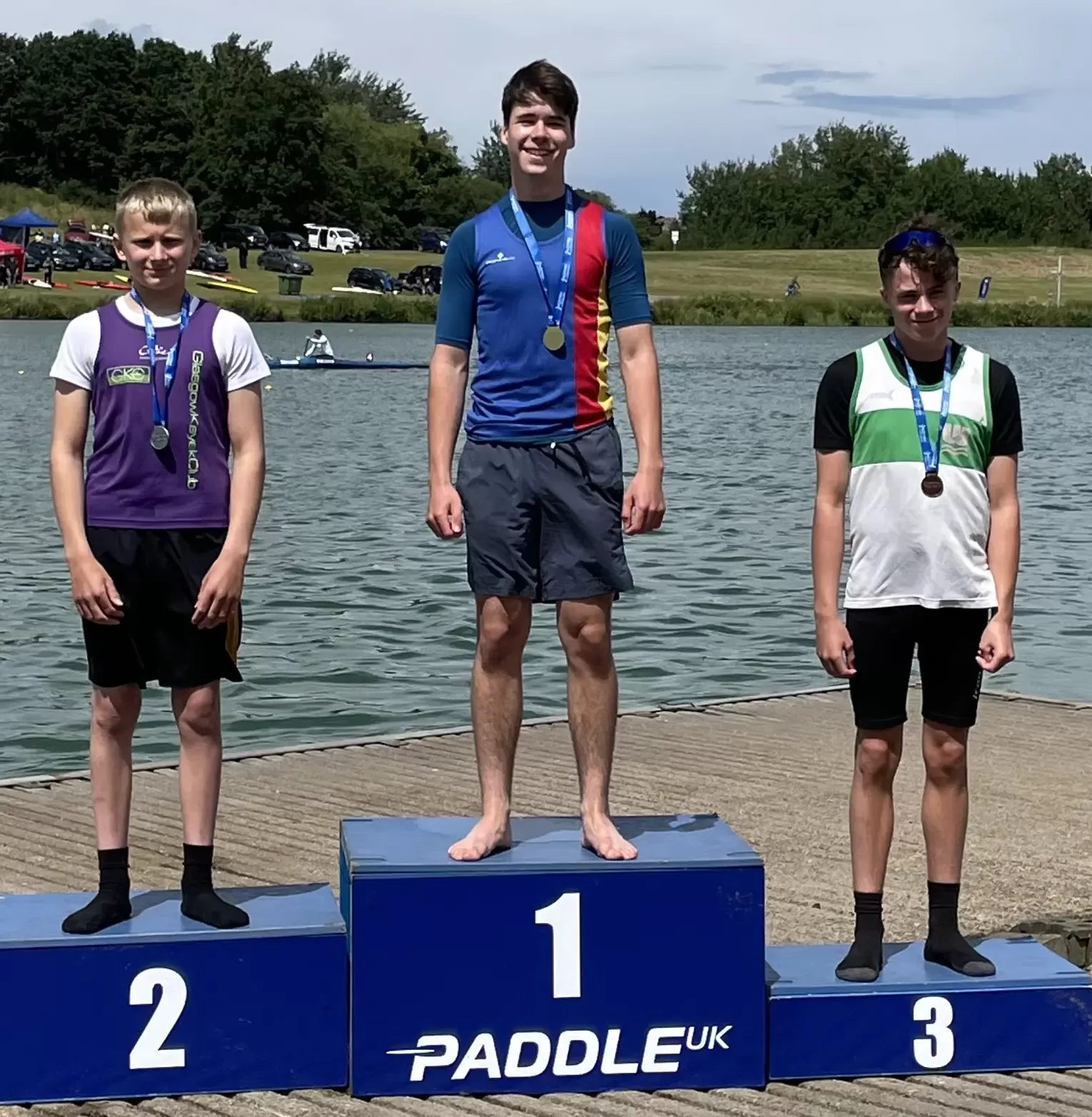 Max Poole wins the gold medal for the Boys U14 K1 200m